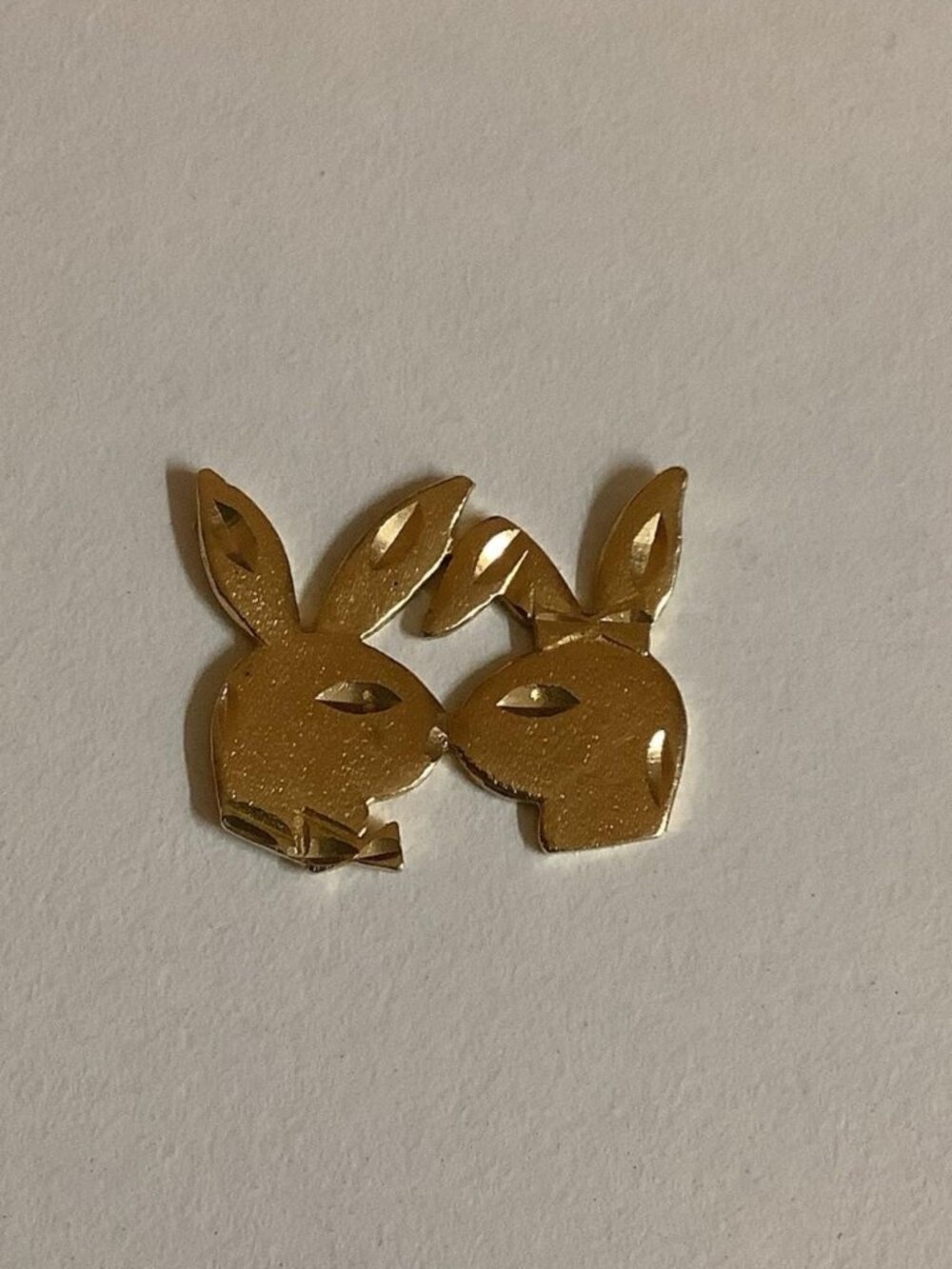 14K Yellow Gold Vintage PLAYBOY/PLAYGIRL Double Bunny Pendant, 2.3g, Very Rare